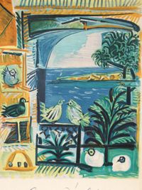 Pablo Picasso, Lithografie, Cote d&#039;Azur, 1962, Henri Deschamps, Plakat, Poster, Vintage,