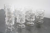 Weingläser, Teelichter, Sarnen, Sarnerglas, Gletscherglas, Glasdesign, Vintage, 60er, MidCentury
