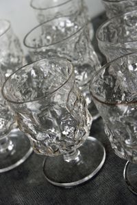 Weingl&auml;ser, Teelichter, Sarnen, Sarnerglas, Gletscherglas, Glasdesign, Vintage, 60er, MidCentury