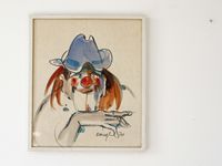 Kurt Laurenz Metzler, St. Gallen, Aquarell, Clown, Schweizer Kunst, Porträt,