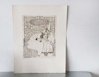 Francisco Coello, Radierung, Hochzeitspaar, Braut, Bräutigam, Liebe, Surrealismus, Original, Schweiz, Ecuador