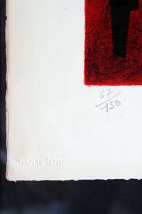 Gustav Singier, Belgien, Frankreich, Lithografie, Abstrakte Kunst, Druckgrafik, 1958, L&#039;Oeuvre Grav&eacute;e