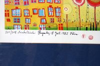 Friedensreich Hundertwasser, HWG 81, Radierung, Aquatinta, original signiert, 1982, Les Arbres sont les Fleurs du Bien