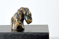 Marke Jerzy Nowakowski, Bronzefigur, Pferd, Pferdekopf, Sammlerst&uuml;ck, Geschenkidee
