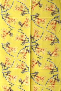 Fabric Frontline, Z&uuml;rich, Seidentuch, Seidenkunst, Foulard, Luxusmode, Sammlerst&uuml;ck, gelb, Blumen
