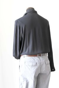 Yohji Yamamoto, Japan, Y&#039;s, Designmode, schwarzes Hemd, Herrenhemd, luxus secondhand Mode,