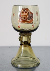 Theresienthal, R&ouml;merglas, 500 Jahre Universit&auml;t Jubil&auml;um 1886, Heidelberg, grosses Fass