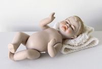 Antik, Porzellanpuppe, Puppenstube, Biskuitporzellan, 1920, Babypuppe